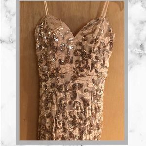 Gold Sequin Prom Homecoming Dress